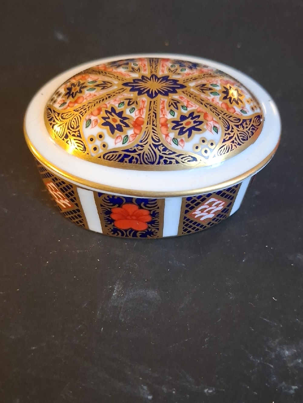 Royal Crown Derby White Porcelain Marked Trinket Dish with Red Stamp